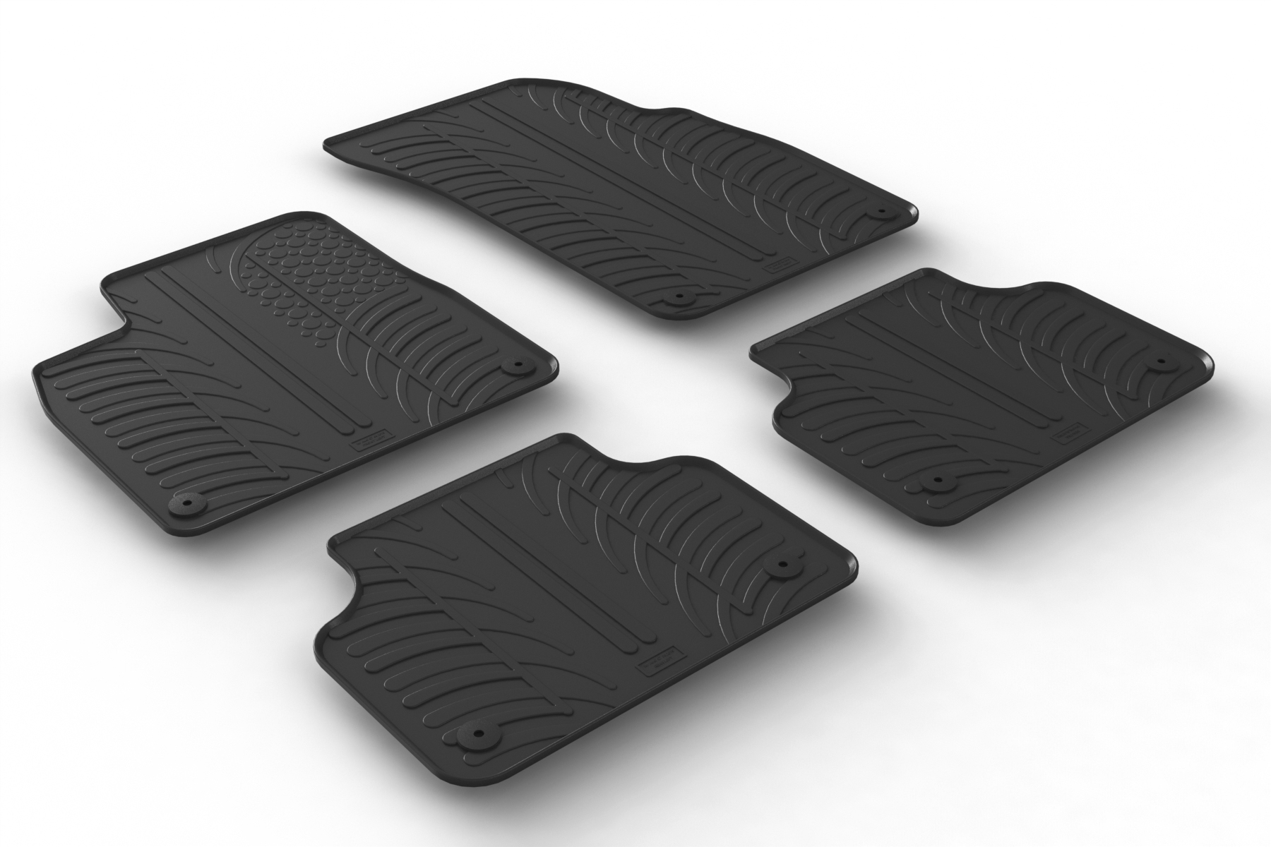 Design Gummi Fußmatten mit Gummimatten für RSQ8 | tlg Aroba erhöhtem Schwarz Q8, 4 SQ8, passend Automatten passgenau 05.2018> Farbe Audi Rand