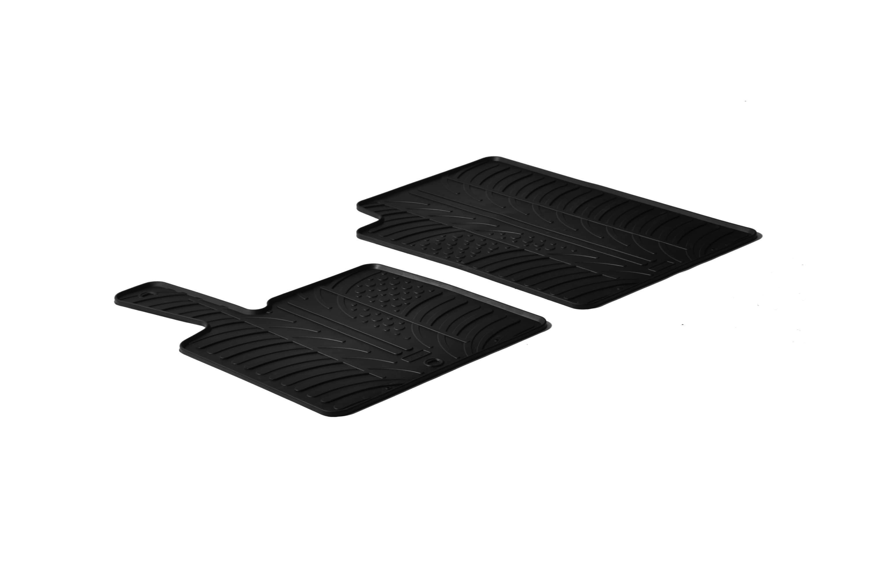 Design Gummi Fußmatten mit erhöhtem Rand passend für Smart Smart Fortwo und  Fortwo Cabrio 451 04.2007-12.2015 2 tlg Farbe Schwarz Gummimatten  Automatten passgenau