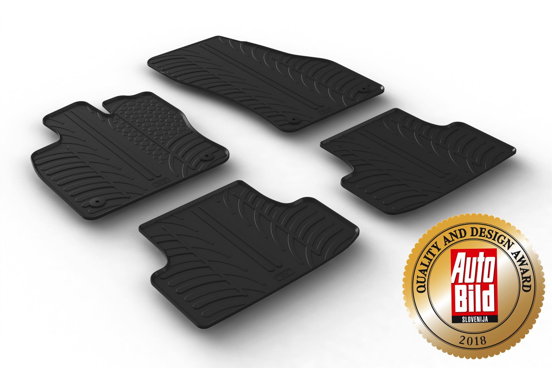 Design Gummi Fußmatten mit erhöhtem Rand passend für Seat Ateca und Ateca  Cupra 07.2016> 4 tlg Farbe Schwarz Gummimatten Automatten passgenau | Aroba