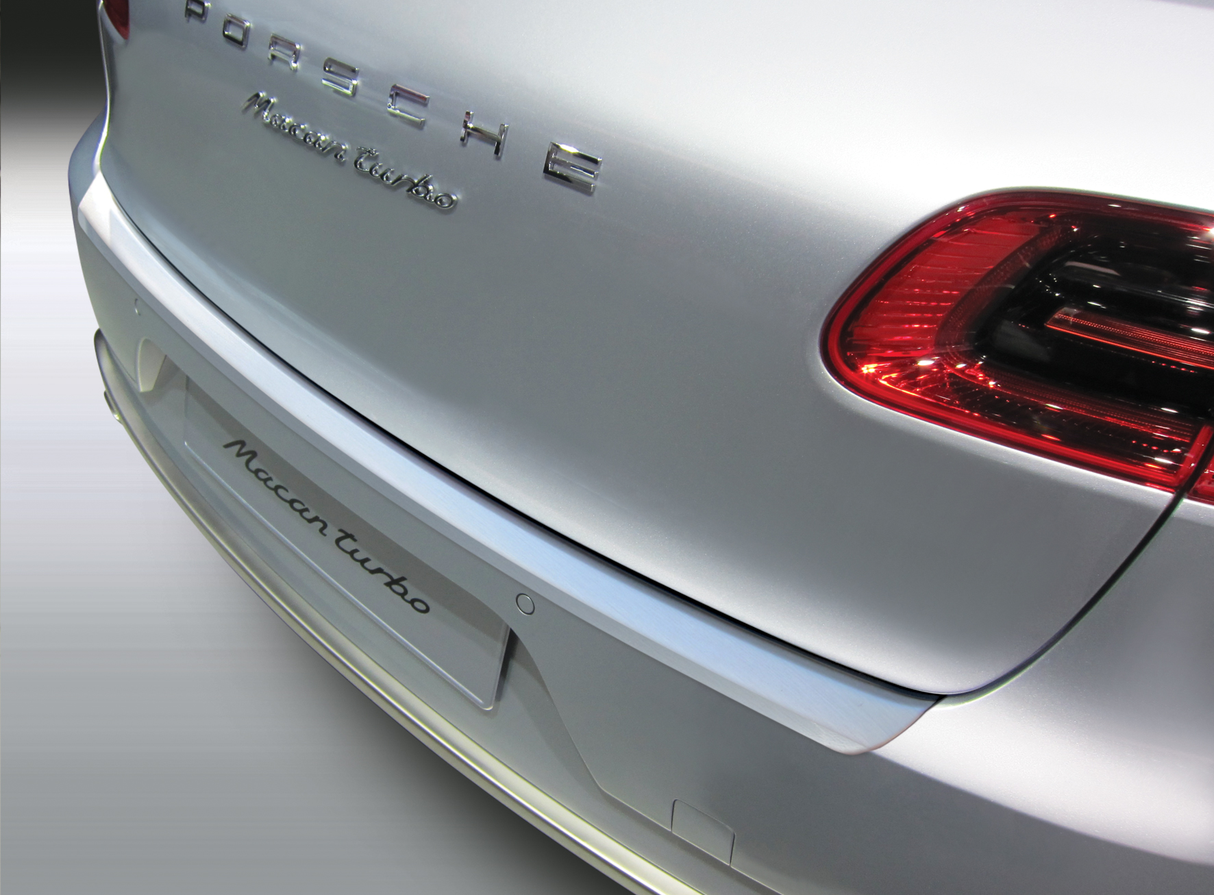 Ladekantenschutz mit Abkantung passend für Aroba Sonderfarbe | BJ. ABS 04.2014 ab Optik Gebürstet bis Porsche Aluminium Macan 08.2018