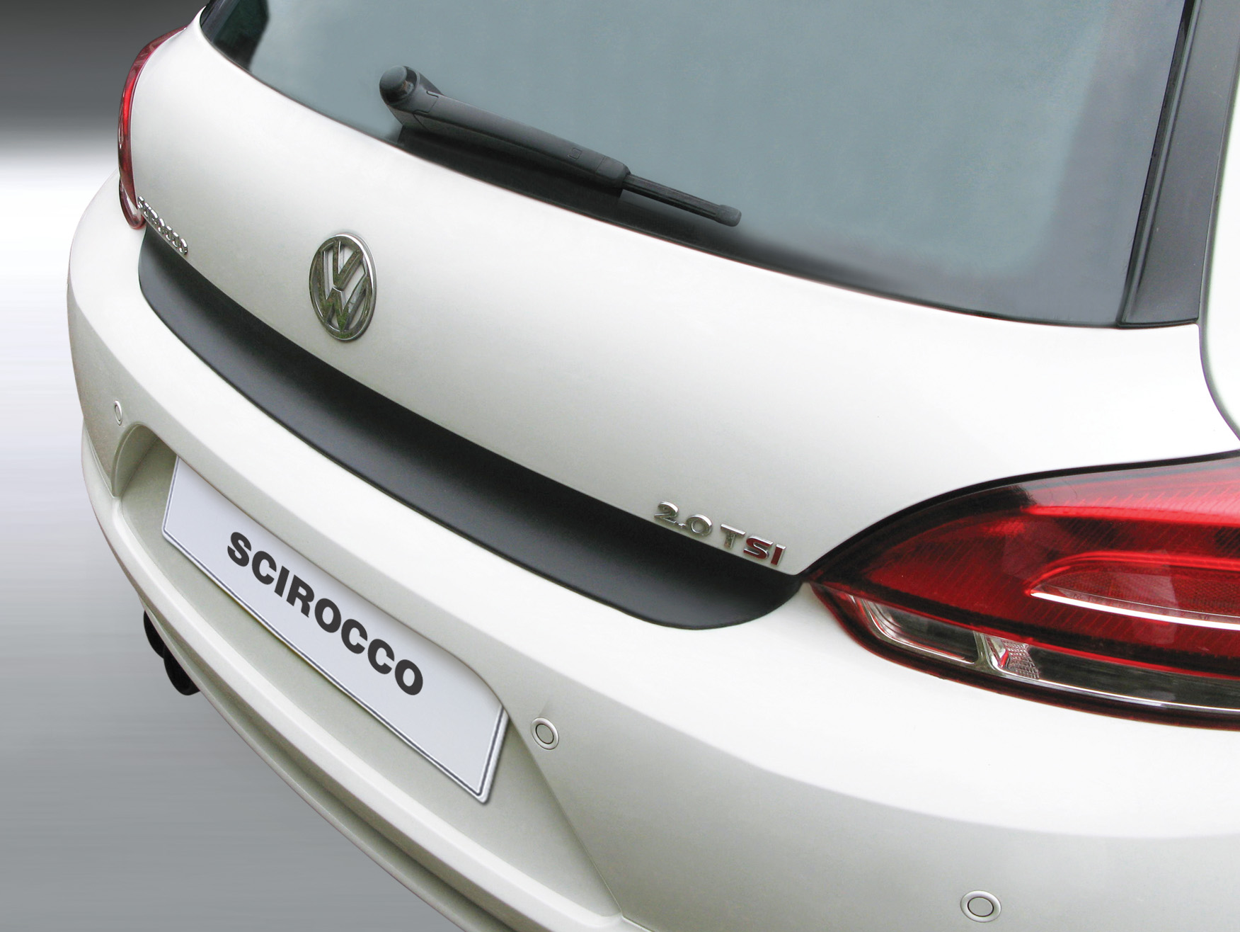 Ladekantenschutz mit Abkantung passend für 08.2008 Volkswagen Facelift), Farbe Aroba VW (vor | Scirocco BJ. ABS schwarz 03.2014 bis ab