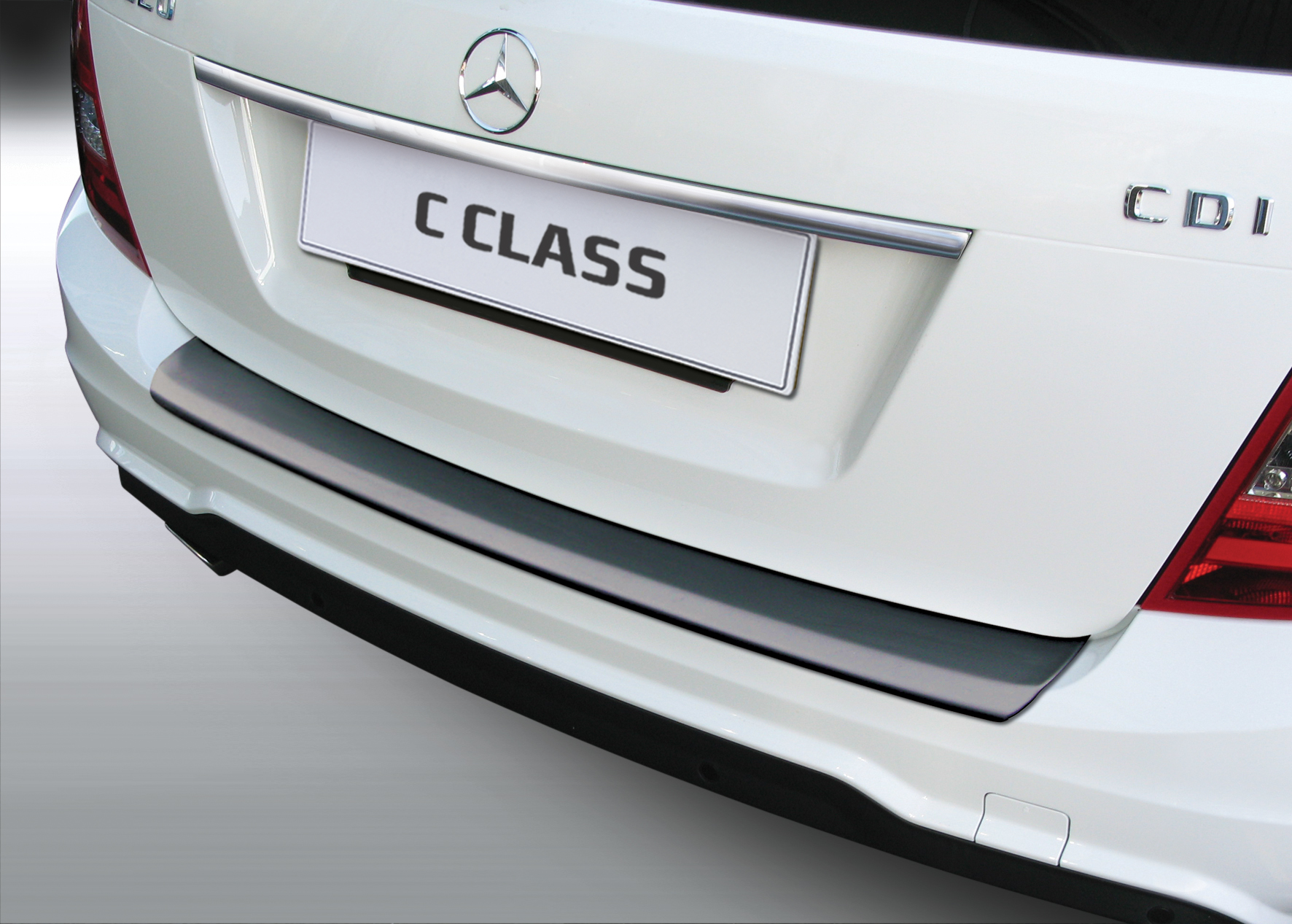 Modell C passend mit Mercedes 05.2014 BJ. Farbe C63 AMG für mit auch ab bis Sportpaket (nicht (Kombi) Benz AMG) für Abkantung T Ladekantenschutz Klasse (W204), alle für ABS 03.2011 Werks Modelle