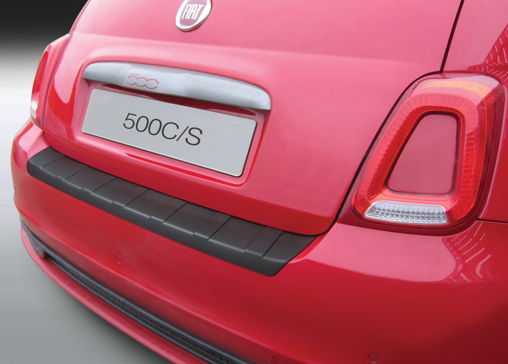Ladekantenschutz mit Abkantung passend ab Aroba schwarz und BJ. für 500C | ABS Farbe Fiat 500S 04.2016