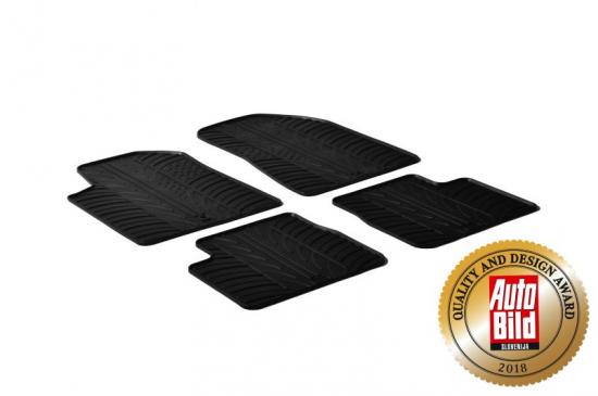 Design Gummi Fußmatten mit erhöhtem Rand passend für Alfa Romeo Giulietta  05.2010-9.2013 4 tlg Farbe Schwarz Gummimatten Automatten passgenau