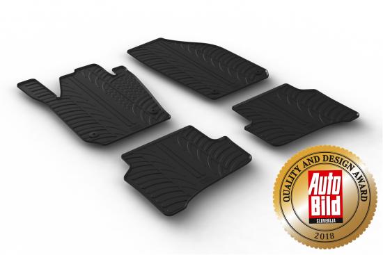 Design Gummi Fußmatten mit erhöhtem Rand passend für Skoda Fabia Schrägheck  11.2014> 4 tlg Farbe Schwarz Gummimatten Automatten passgenau