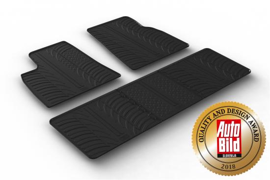 Design Gummi Fußmatten mit erhöhtem Rand passend für Tesla Model S  08.2013-04.2016 5 tlg Farbe Schwarz Gummimatten Automatten passgenau