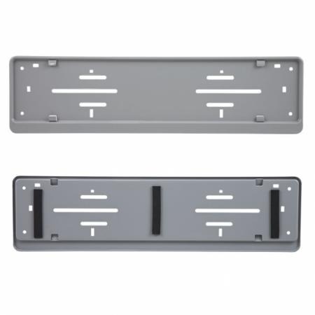 grey license plate frame