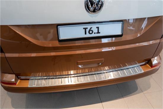 Edelstahl Gebürstet Ladekantenschutz kompatibel mit Volkswagen T6