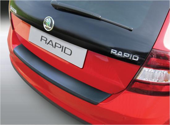 Ladekantenschutz mit Abkantung passend für SKODA RAPID SPACEBACK ab BJ.  10.2013> ABS Farbe schwarz