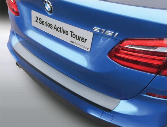 Ladekantenschutz mit Abkantung passend für BMW 2er Active Tourer F45 mit M  Paket ab BJ. 09.2014> (nur für Fahrzeuge mit M Paket) ABS Sonderfarbe  Silber | Aroba
