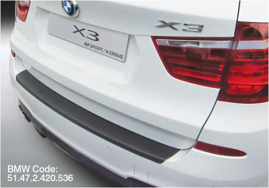 Ladekantenschutz mit Abkantung passend für BMW X3 F25 mit M Paket  (Facelift) ab BJ. 04.2014 bis 09.2017 (nur für Fahrzeuge mit M Paket/ M  Sport) ABS Farbe schwarz